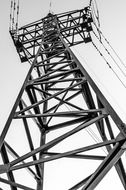 electric derrick with cables close up