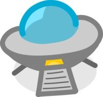 drawing of a flying saucer on a white background