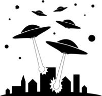 Clipart of alien invasion