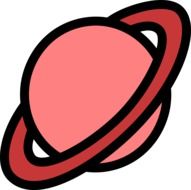 pink planet Saturn as an illustration