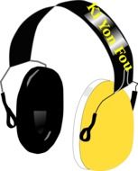 clipart of yellow and black headphones technology