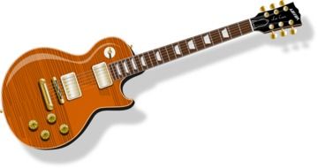 guitar on white background