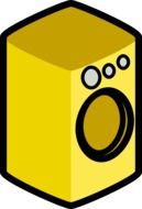 yellow washing machine drawing