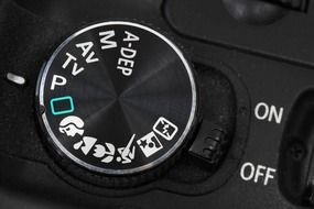 the circular dial of the camera