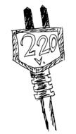 plug power cabel drawing