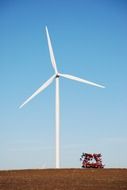 windmill on a farm against blue sky