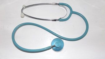 blue stethoscope in medicine