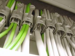 green and grey cable