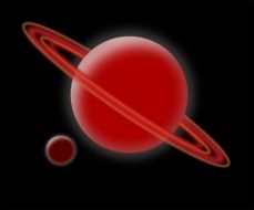 saturn red planet drawing