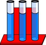 Clipart of blue liquid in a test tubes