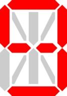 Clipart of digital red nine number