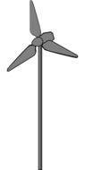 painted gray wind turbine