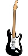 painted guitar on white background