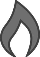 Clipart of grey flame