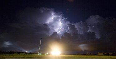 Landscape of lightning on a dark sky