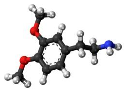 dimethoxyphenethylamine molecule model