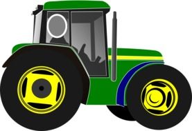 tractor green driver drawing