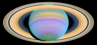 multi-colored rings of Saturn