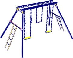 playground equipment, swings and ladders, illustration