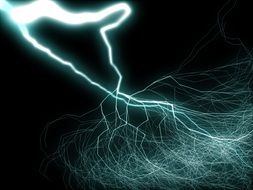 a flash of lightning in the sky