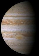 huge jupiter on a black background