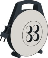 clipart of painted gray extension cord