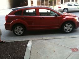 red car parked