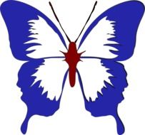 White and blue butterfly clipart