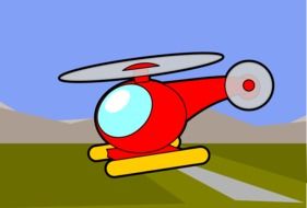 helicopter red drawing