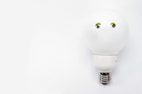 white light bulb on white background