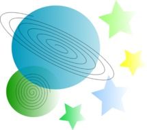 stars, planets as a drawing