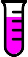 pink liquid in a measuring tube in a graphical representation
