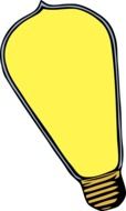 yellow oval light bulb
