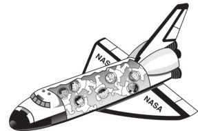 space shuttle as a graphic illustration