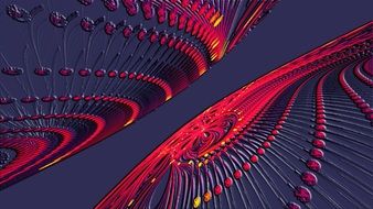 fractal drawing, abstract red pattern, digital art