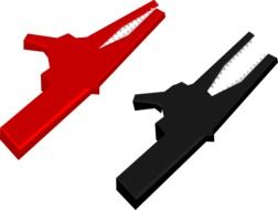 red and black clip on a white background