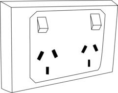 double electric socket, drawing