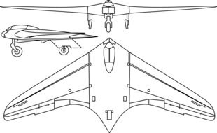 schematic representation of a fighter aircraft