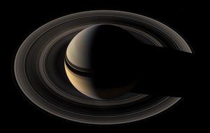 dark image of the planet saturn