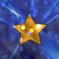 painted yellow star on blue background