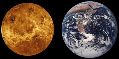 venus and earth, comparison of planet size