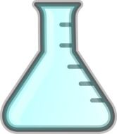 symbol of blue erlenmeyer flask