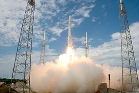 rocket launch in the afternoon