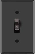 light switch on plate, greyscale illustration