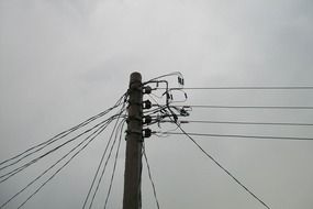 power electrical wires on the pole