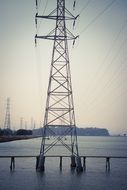 power tower at the pier by the river