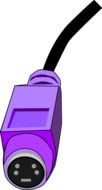 video cable with purple connector drawing