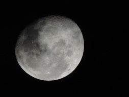 closeup picture of the moon at night