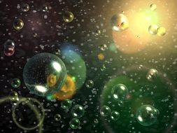 creative design in the form of bubbles in space