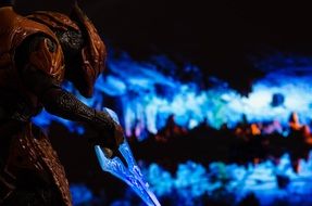 alien monster on a blue background